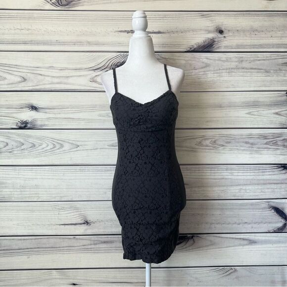 American Eagle Charcoal Grey Lace Mini Dress - Picture 2 of 9